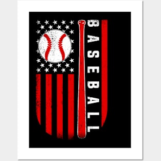 American Flag Baseball Team for Men Boys Girls Women Posters and Art